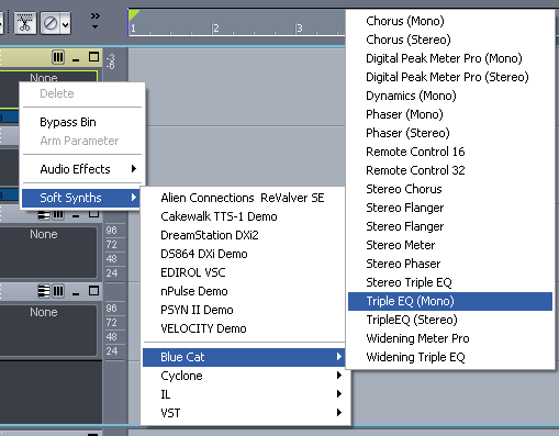 Step 01 - Insert the Triple EQ plug-in on the guitar track